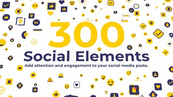 300 Social Elements 34131296 Videohive