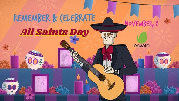 After Effects Templates Free Download - Day of the Dead All Saints Day Opener 34390767 Videohive 