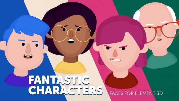 Element 3D Fantastic Characters Faces 35646665 Videohive