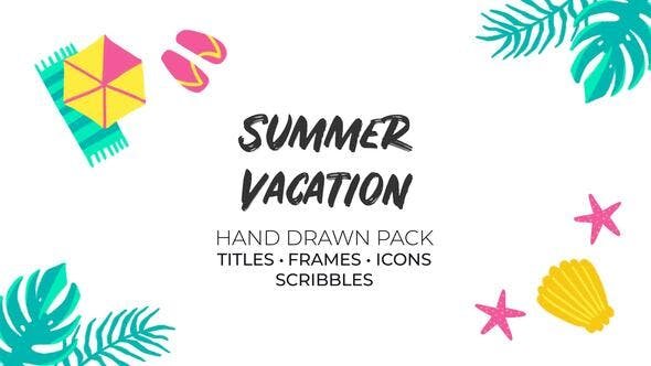 Summer Vacation Hand Drawn Pack