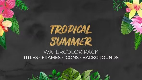 Tropical Summer Watercolor Pack
