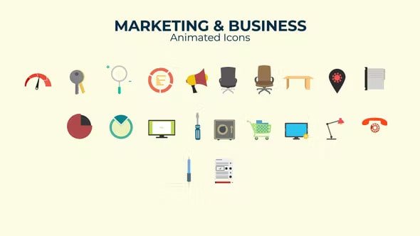 Marketing Business Flat Design Icons 37301903 Videohive-min