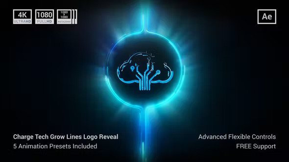 Charge Tech Grow Lines Logo Reveal 37693815