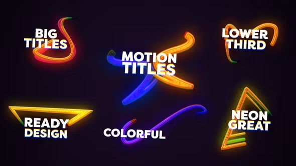 Neon Lower Thirds Big Titles