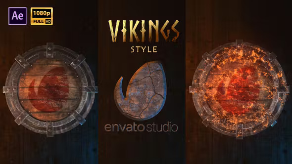 Vikings Style Cinematic Shield Logo Reveal 24003501 Videohive