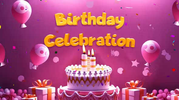 Beautiful 3D Birthday Party Invitation Slideshow 49758975 Videohive