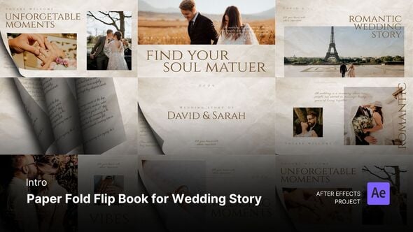 Intro - Paper Fold Flip Book for Wedding Story Effects Project Files 54301998 Videohive