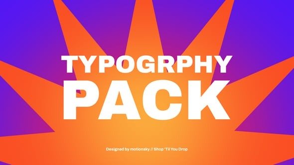 9 Typography Clearance Pack | After Effects 54657321 Videohive