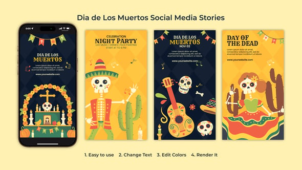 Dia de Los Muertos Social Media Stories 54856794 Videohive