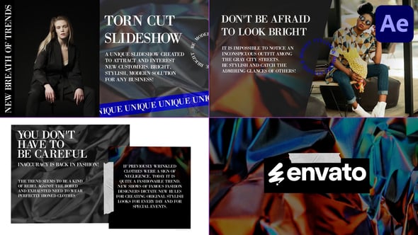 Torn Cut Slides for After Effects 54701304 Videohive