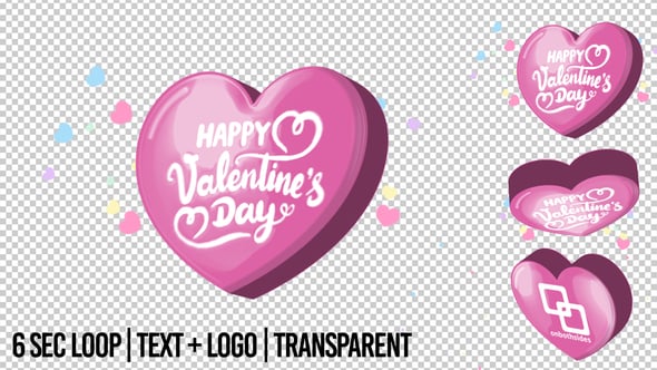 3D Valentine Pop Logo Loop 56282771